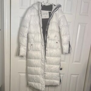 Kendall & Kylie White Long Puffer Jacket